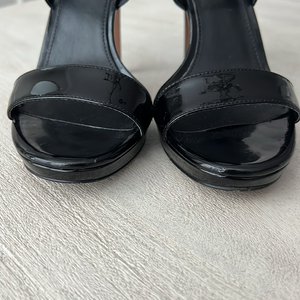 Michael Kors Black Patent Leather Sandal‎ Heels Women’s Size 7.5 - Picture 4 of 10